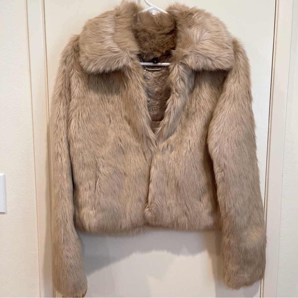 Express Tan Teddy Jacket